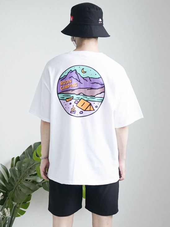 MOON캠핑 오버핏 반팔티셔츠 [2colors]더메이데이