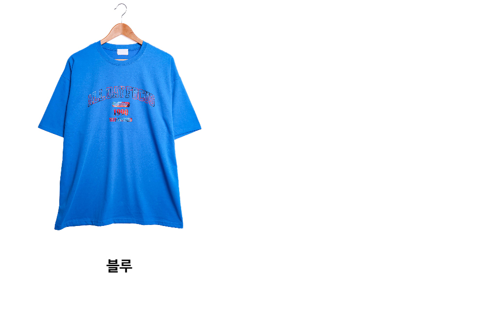 반팔 티셔츠 블루 색상 이미지-S1L37