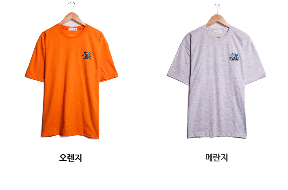 반팔 티셔츠 오렌지 색상 이미지-S1L42